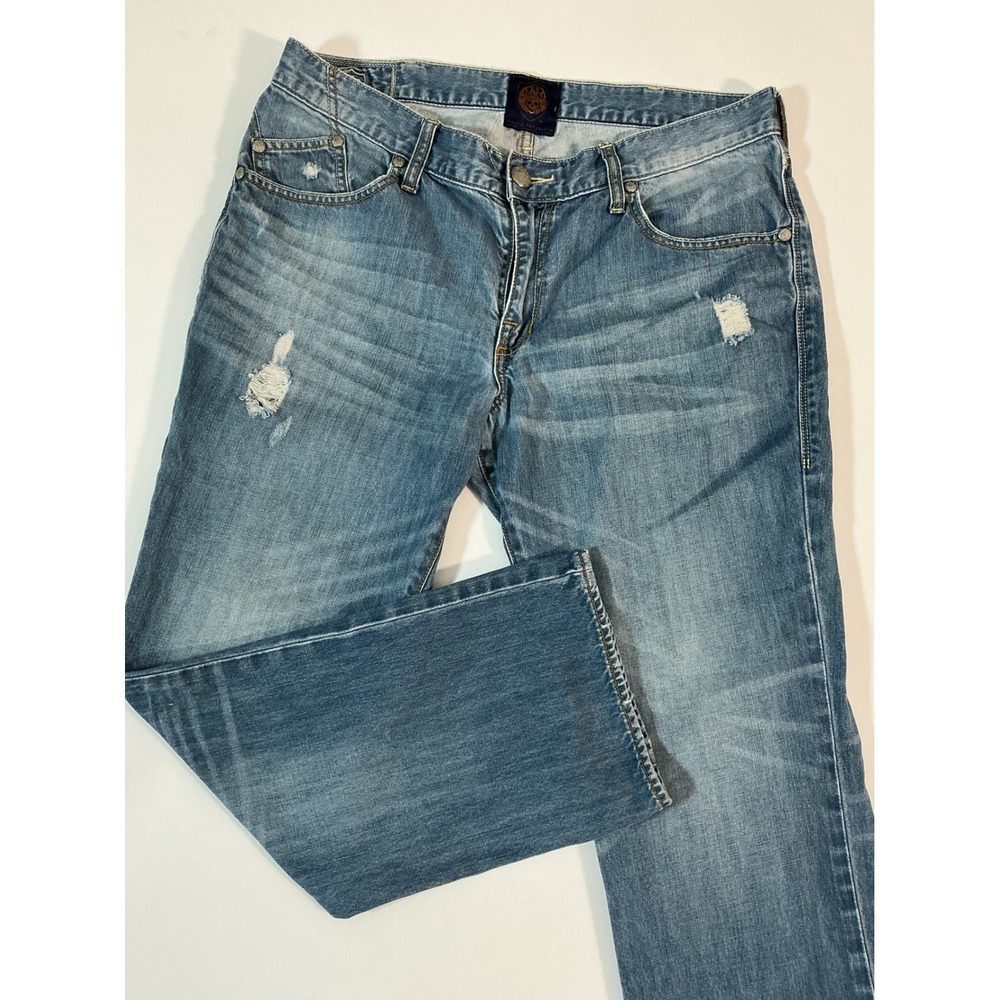 Rock & Republic Men's Neil Distressed Straight Leg Jeans Blue Light Wash 36x30